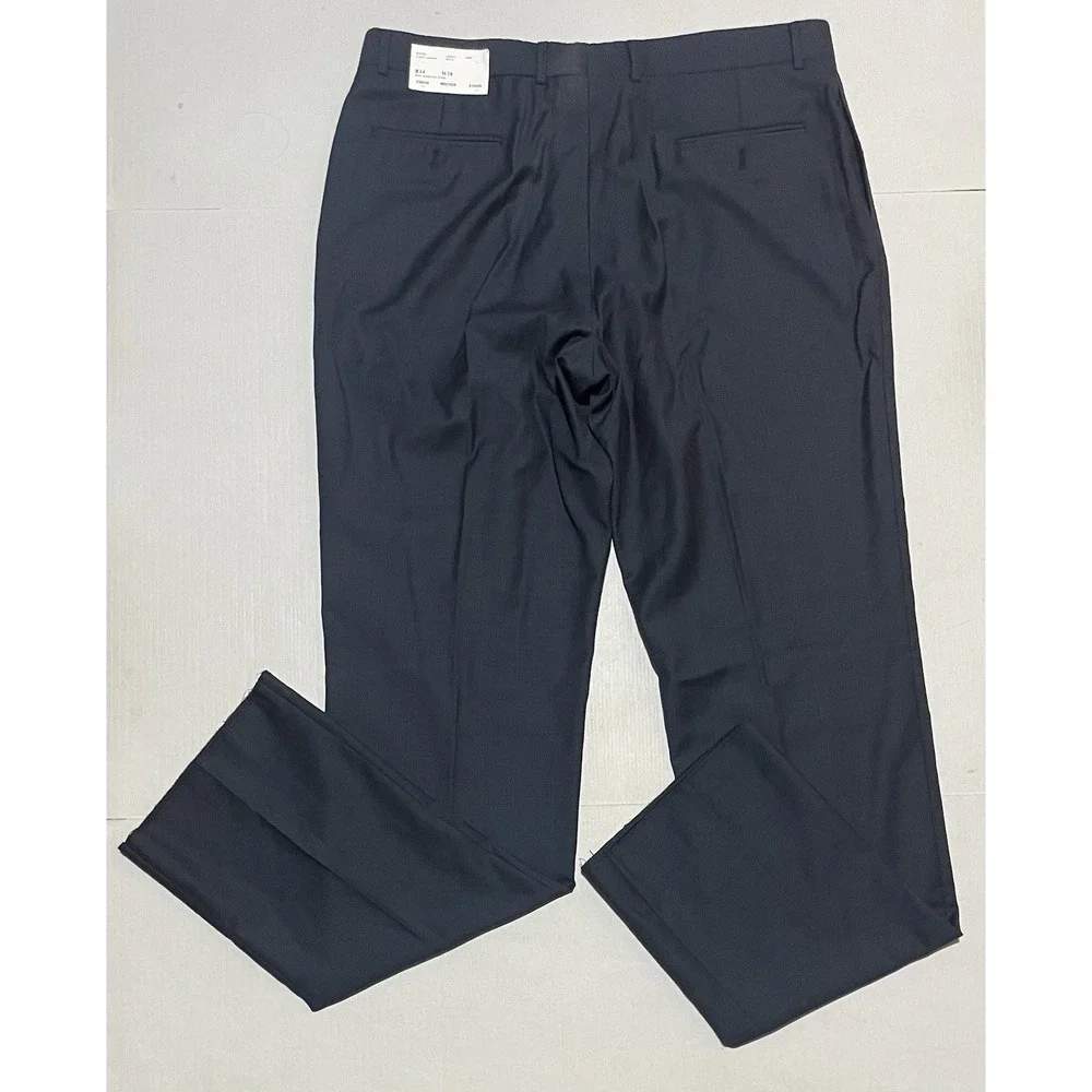 NWT Tommy Hilfiger Men's‎ Size 38 UNFINISHED HEM Worsted Wool Pants Blue Plaid